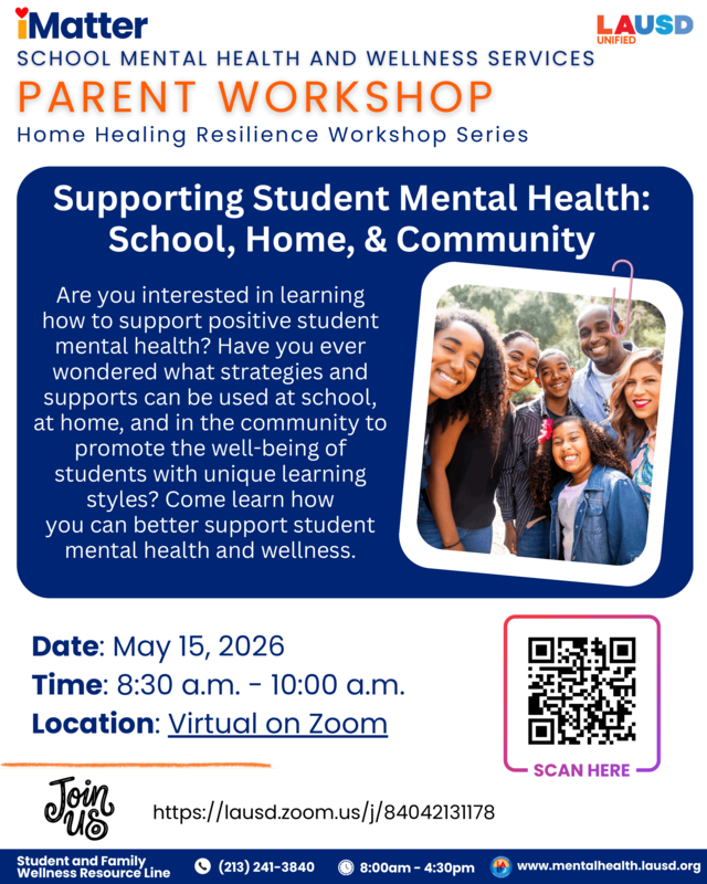 Supporting Student Mental Health: School, Community and Home
