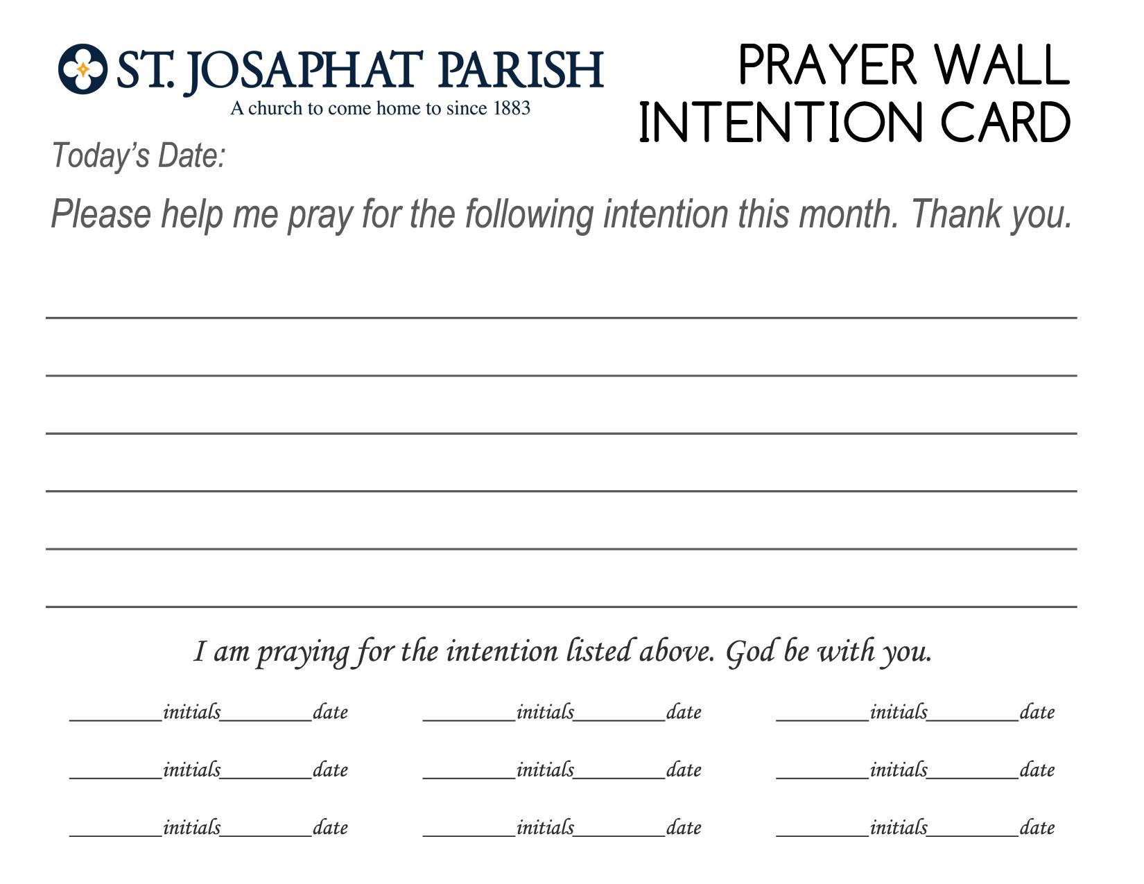 Prayer Wall Request Prayers or a Mass St. Josaphat Parish
