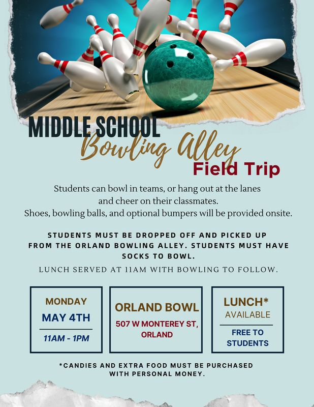 Grades 6-8 End of the Year Bowling Trip