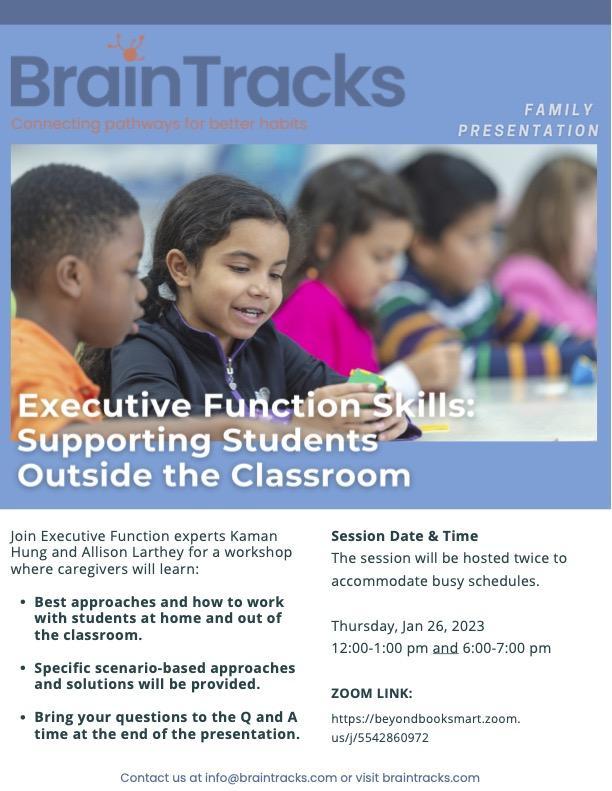 Executive Function Virtual Family Information Session Featured Photo