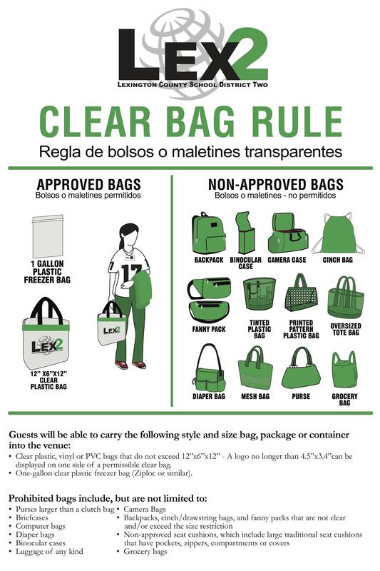 Poster on clear bag rule