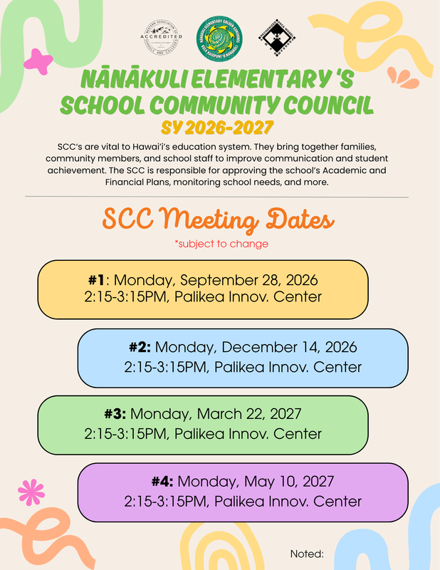 School Community Council (SCC) Meeting Dates: SY 26-27 Featured Photo