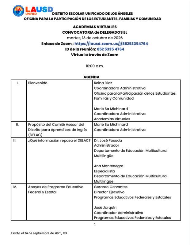 SPAN DELAC Agenda 1