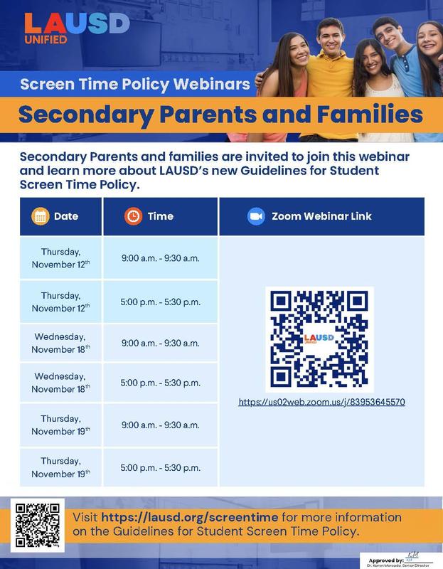 LAUSD Screentime Parent Webinar