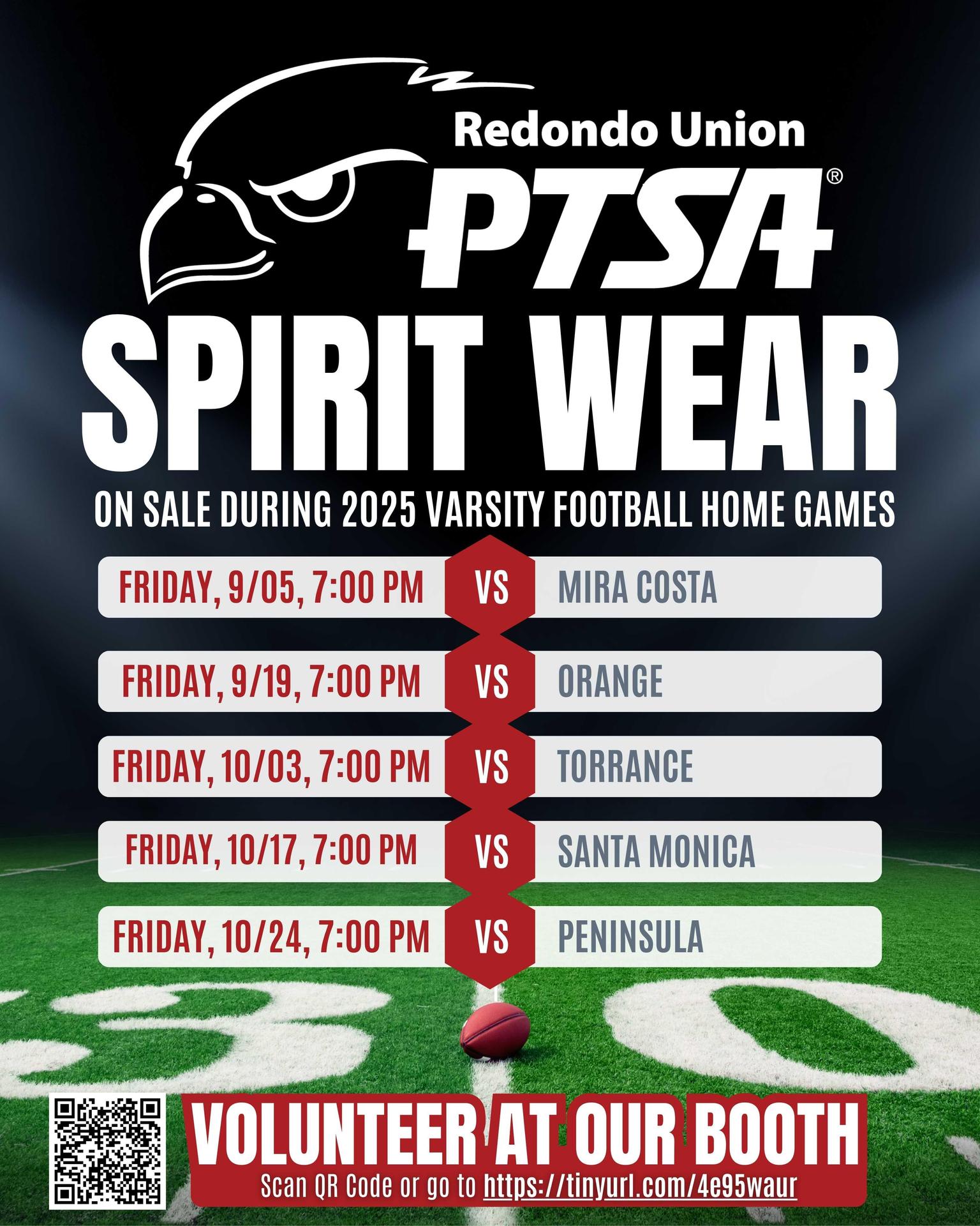 Volunteer for Spirit Wear Booth
