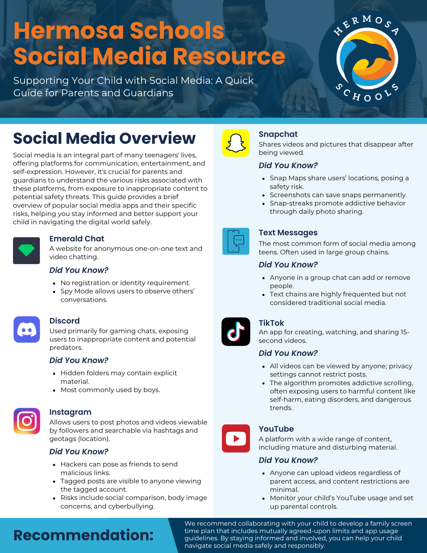 Hermosa Schools Social Media Resource