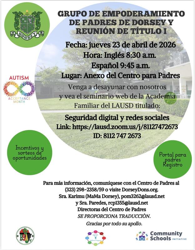 Parent Empowerment Meeting Spanish