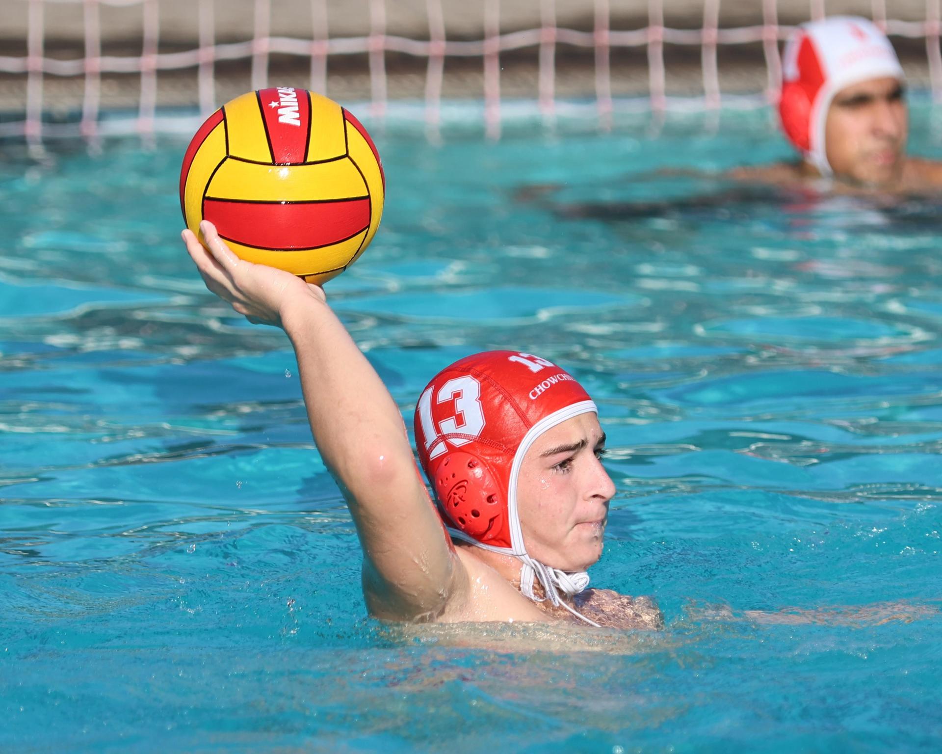 Boys playing water polo against Yosemite