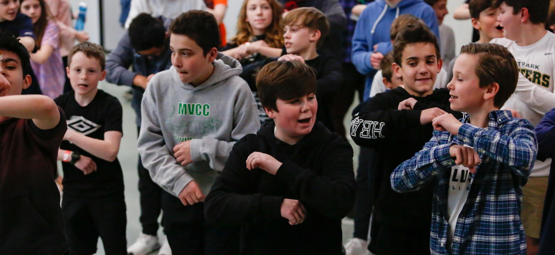 students dancing