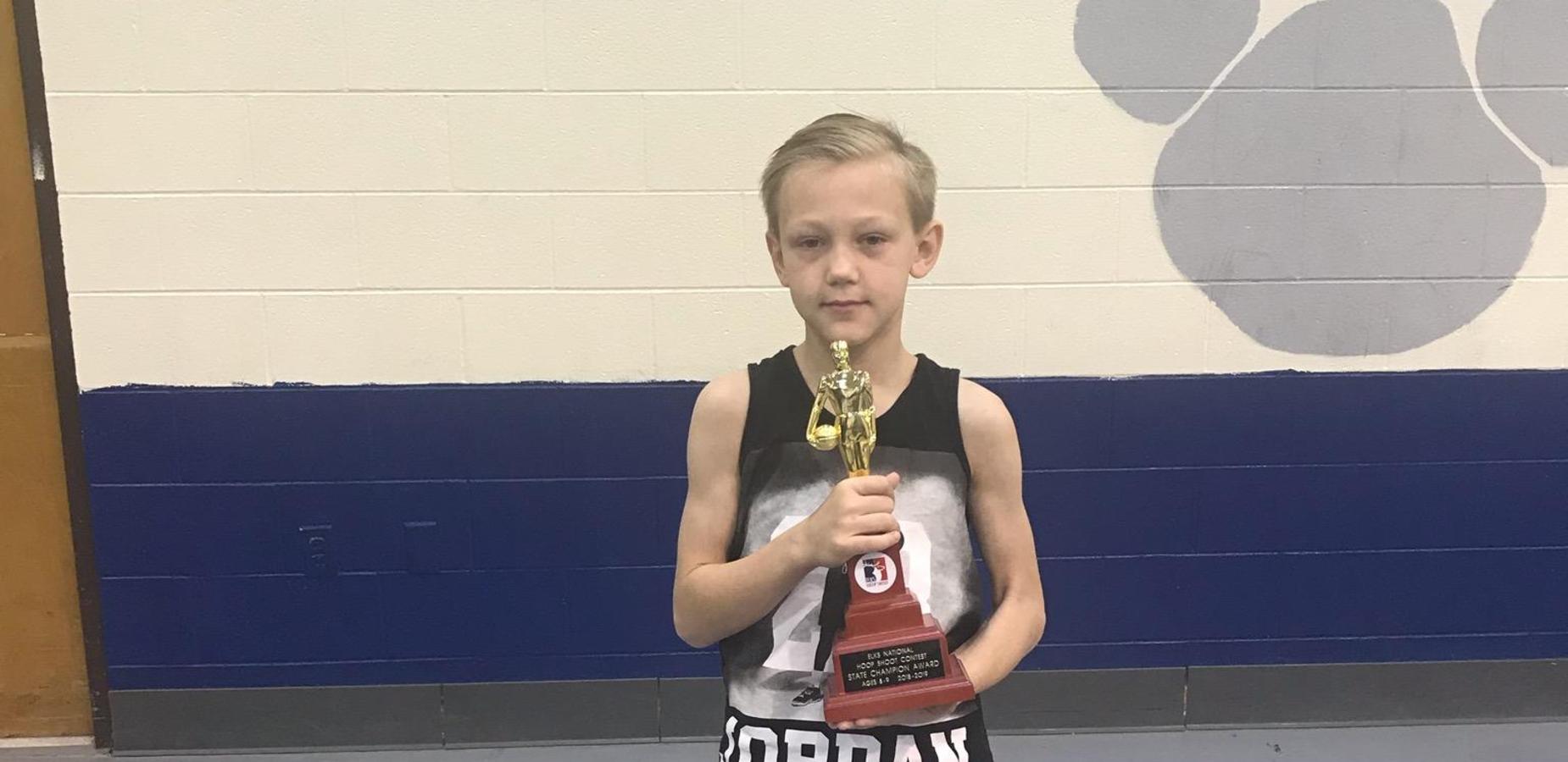 Aiden McCalmon wins the Elks Hoop Shoot State Competition in Ocean Springs, MS.