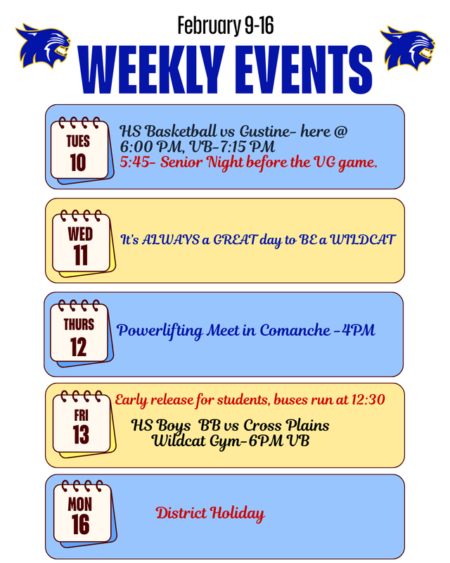 updated weekly events