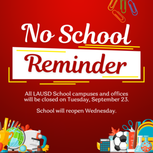 "No School" Reminder
