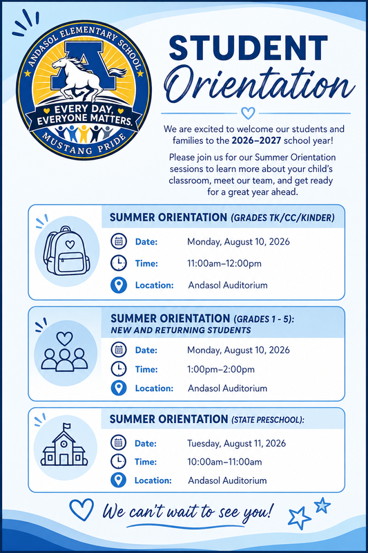 2026 - 2027 Student Orientation