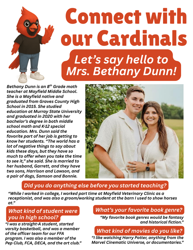 Screenshot of Connect with Our Cardinal of Bethany Dunn