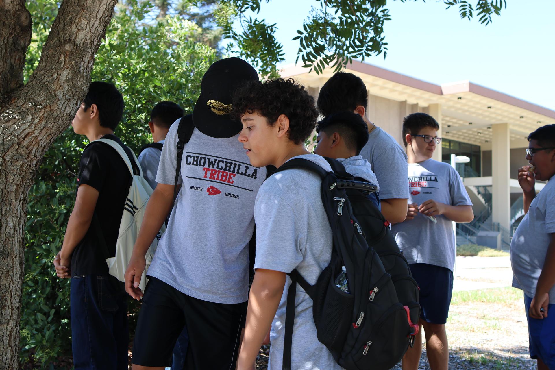 freshmen and staff participating in the summer bridge program
