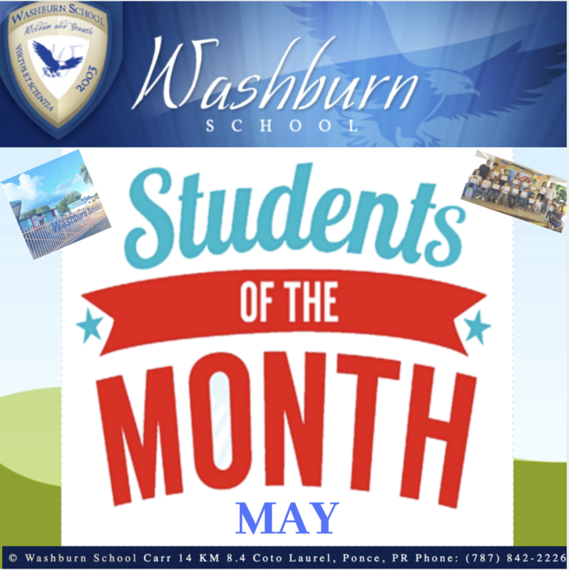 Washburn School Students of the Month for May