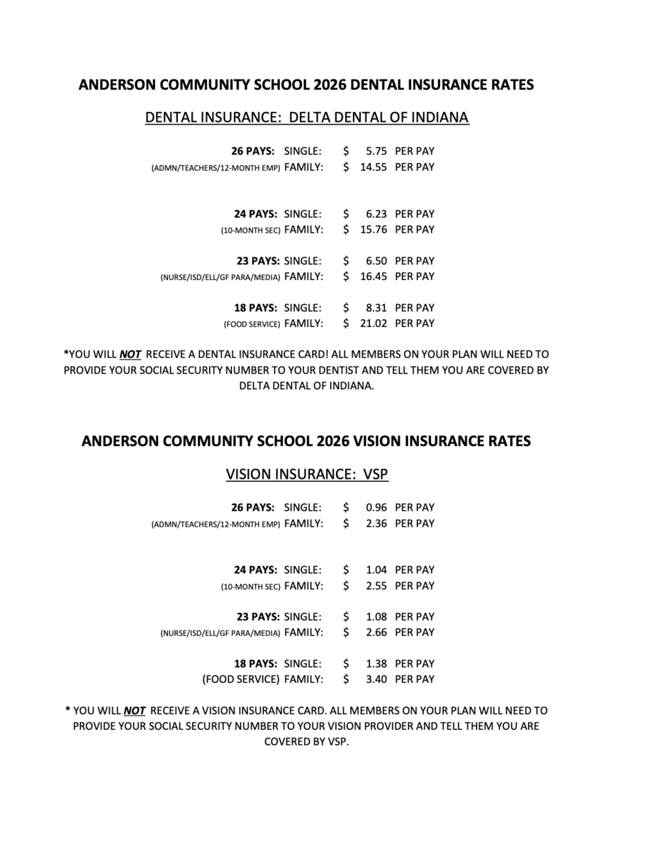 Dental and Vision Rates