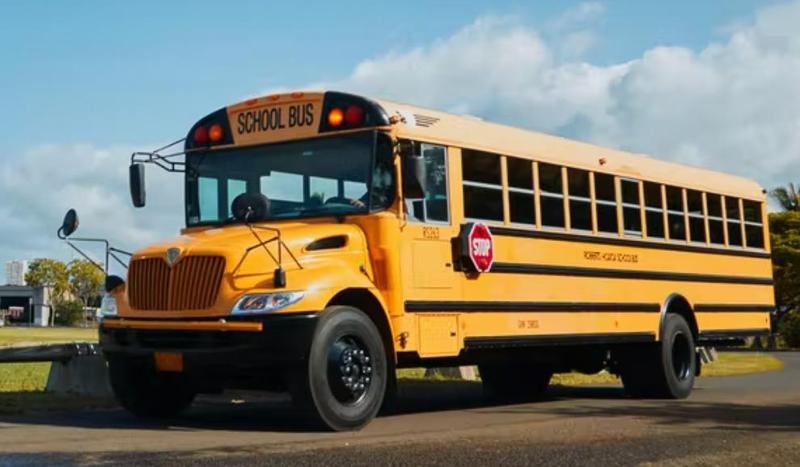 a picture of a school bus parked