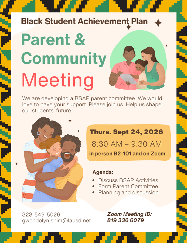 Black Student Achievement Plan Parent & Community Meeting