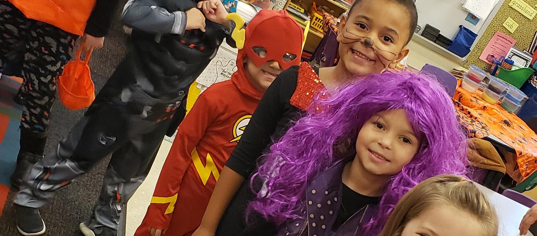 kids in halloween costumes