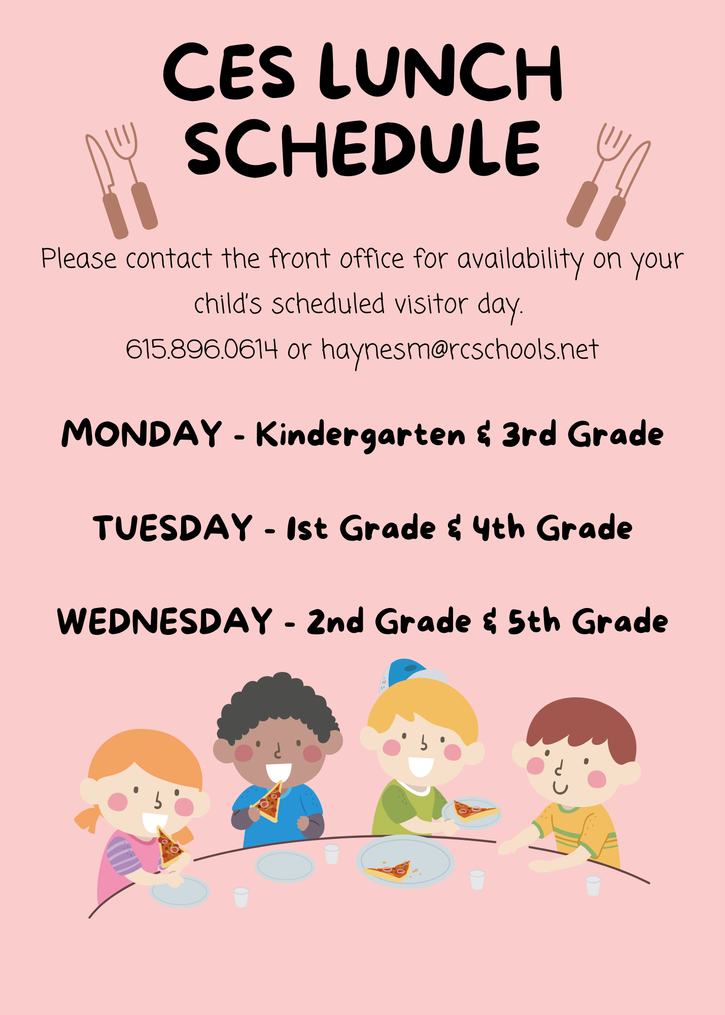CES Lunch Schedule
