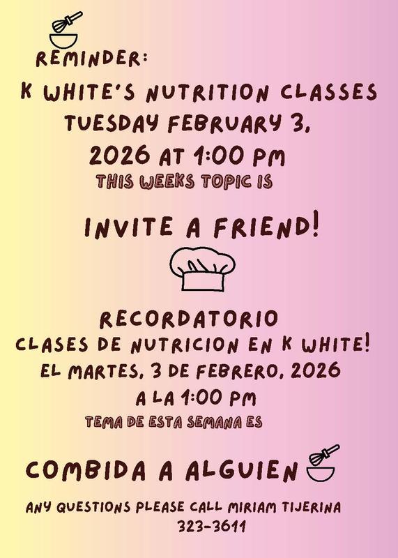 K.White JHS Nutrition Classes! Featured Photo