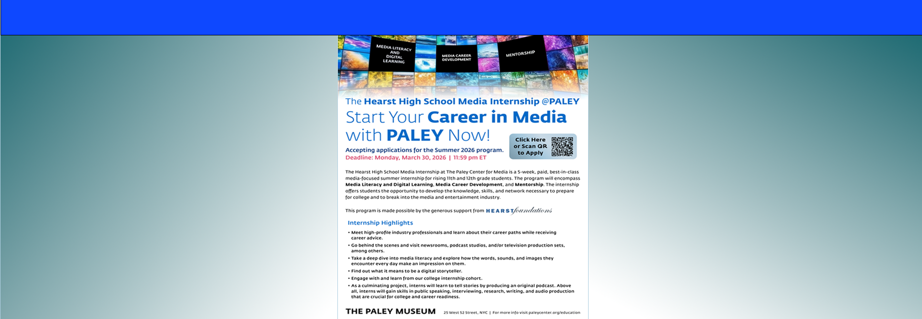 Career in media program