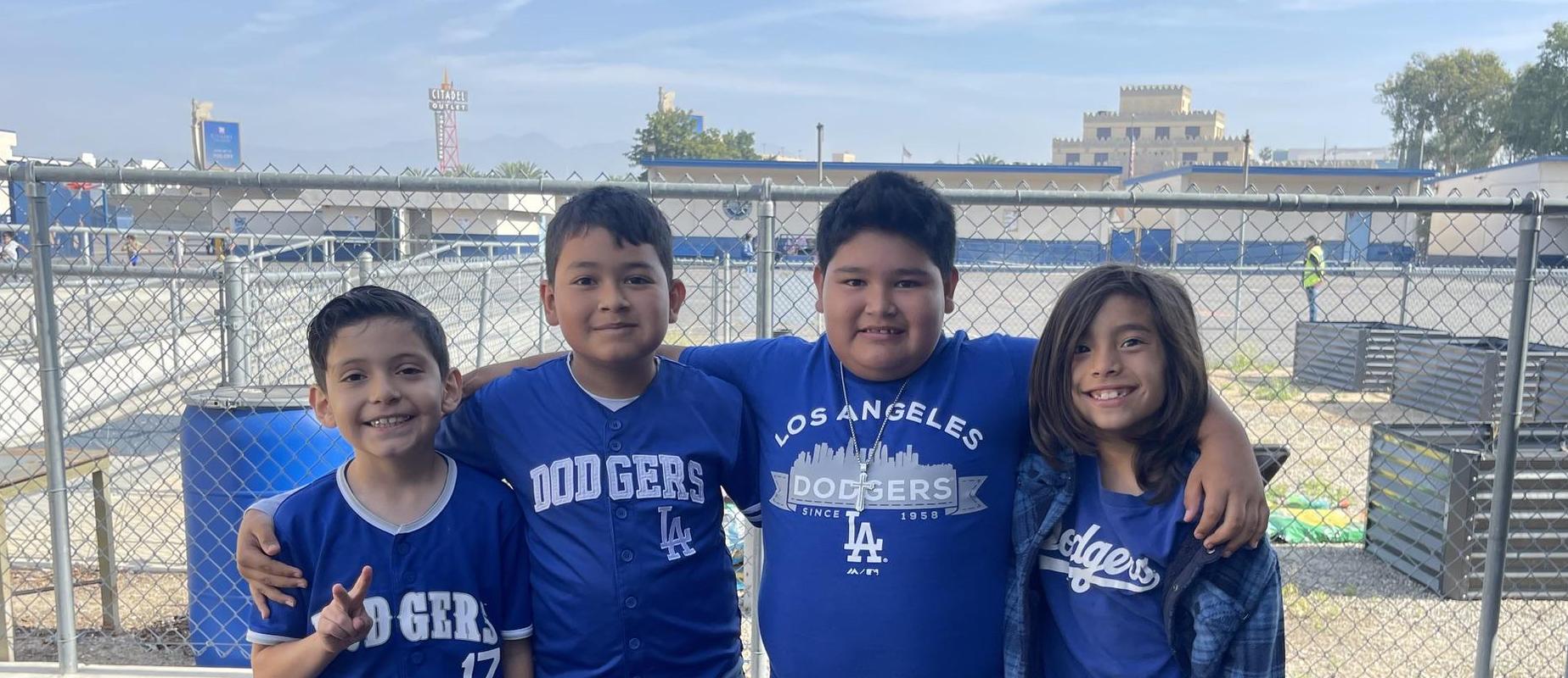 STUDENTS WEARING DODGER GEAR