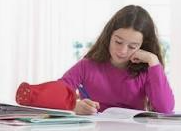 picture of girl doing homework