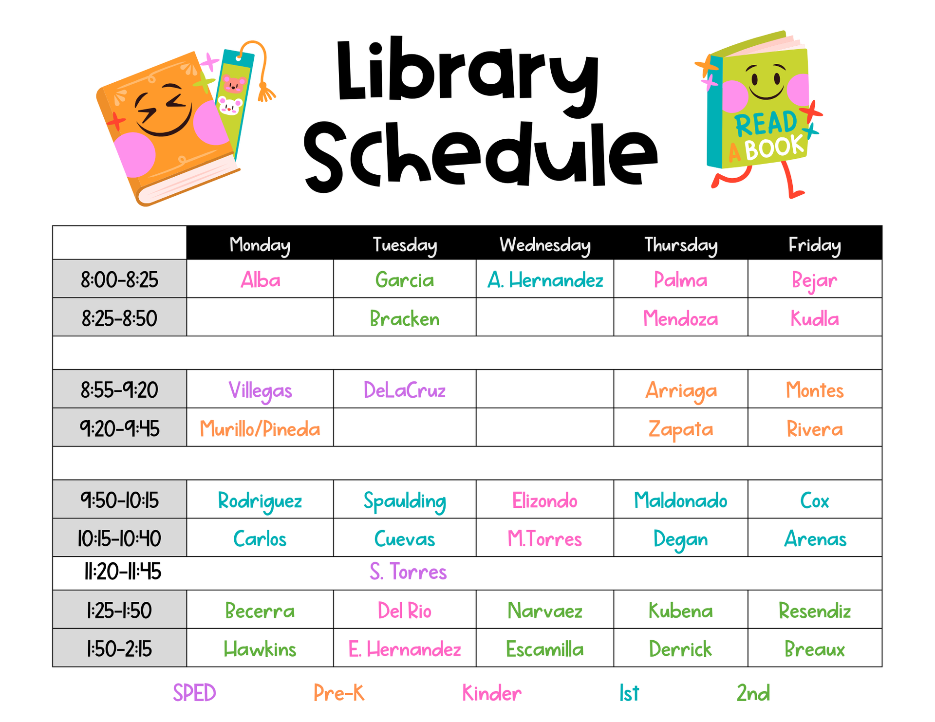 Library Schedule