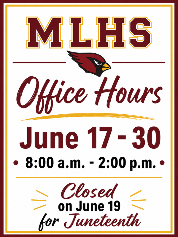 Office Hours June 17-30 (8:00 - 2:00)