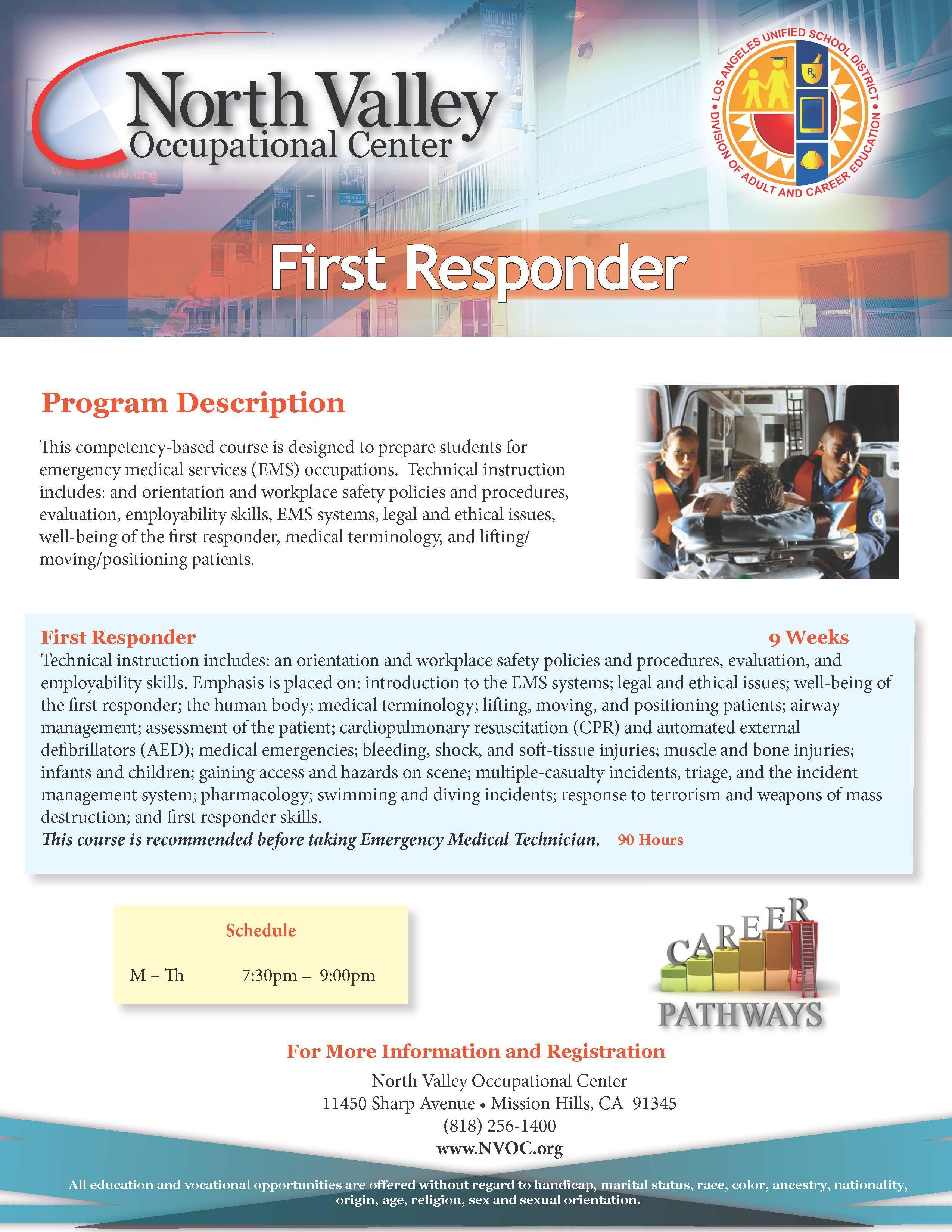 First Responder Health Careers North Valley Occupational Center