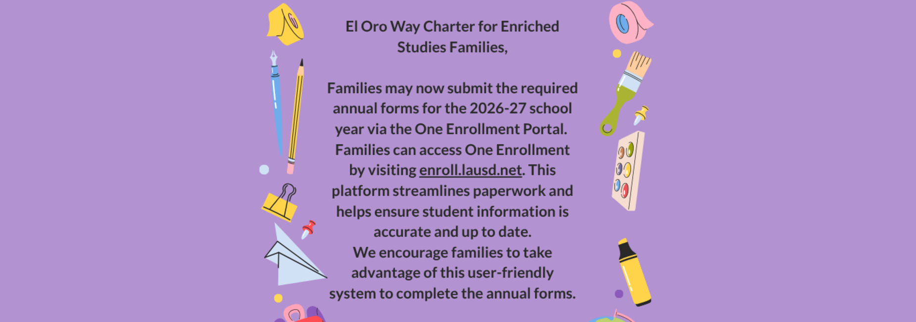annual forms enroll.lausd.net