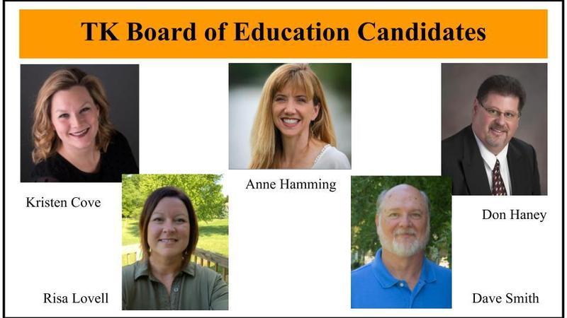 Five candidates seek three open seats on the TK Board of Education.