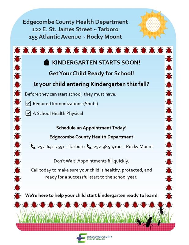 Edgecombe County Health Department_Kindergarten physicals and shots