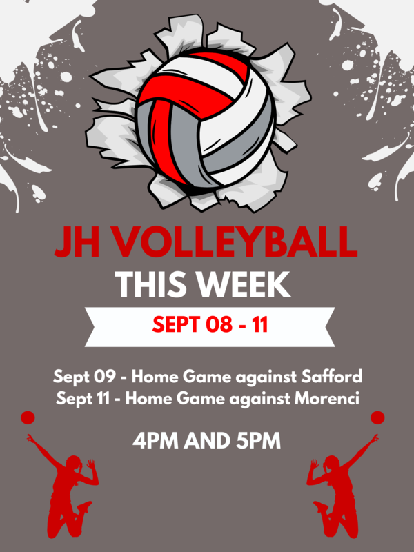 volleyball and girls serving ball with game dates