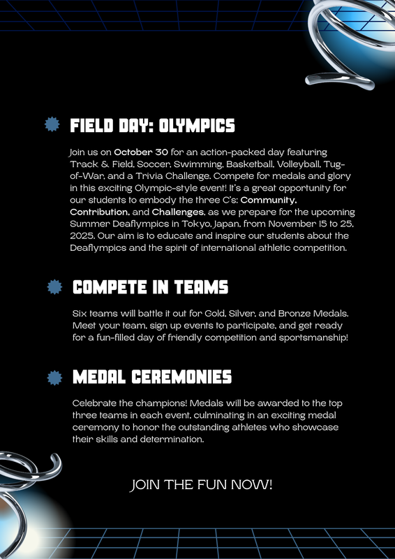 Flyer providing details for families