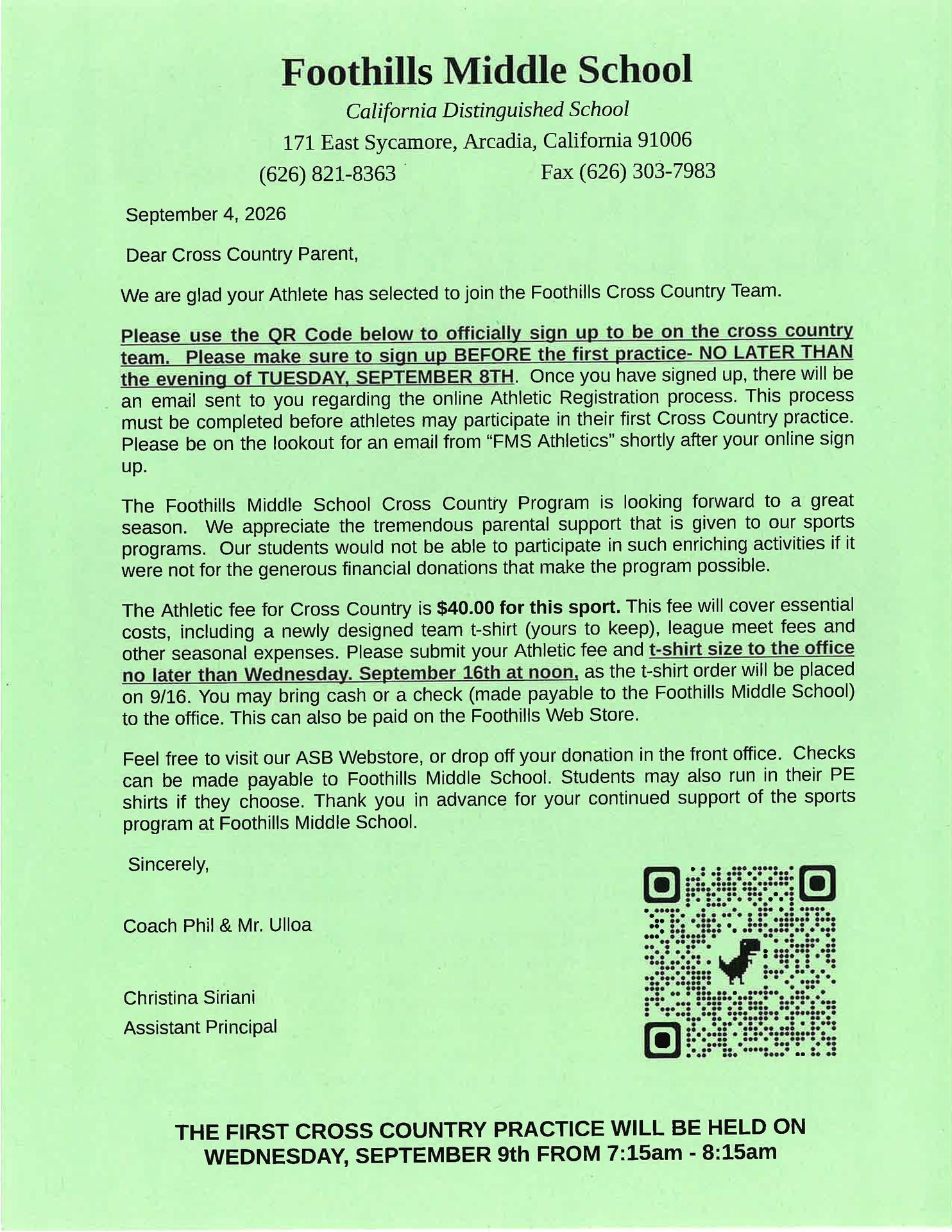Cross Country Information
