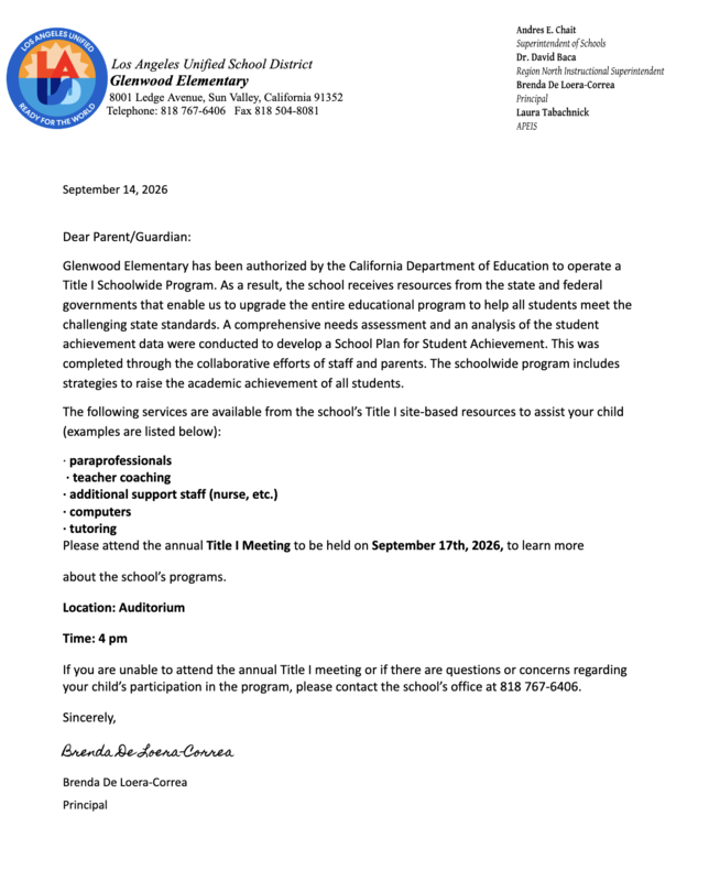 Title I Meeting