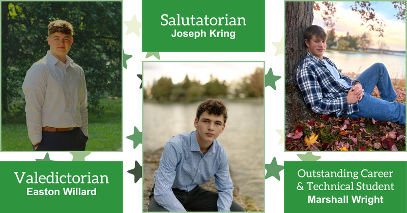 MCS valedictorian, salutatorian, and outstanding CTE student for 2026.