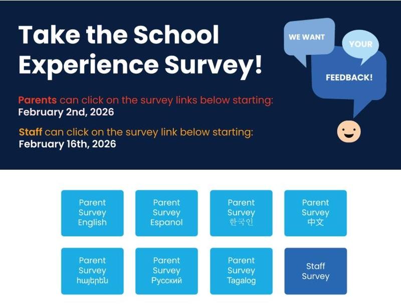 LAUSD School Experience Survey for Parents/Guardians / Encuesta sobre la Experiencia Escolar para Padres/Tutores Featured Photo