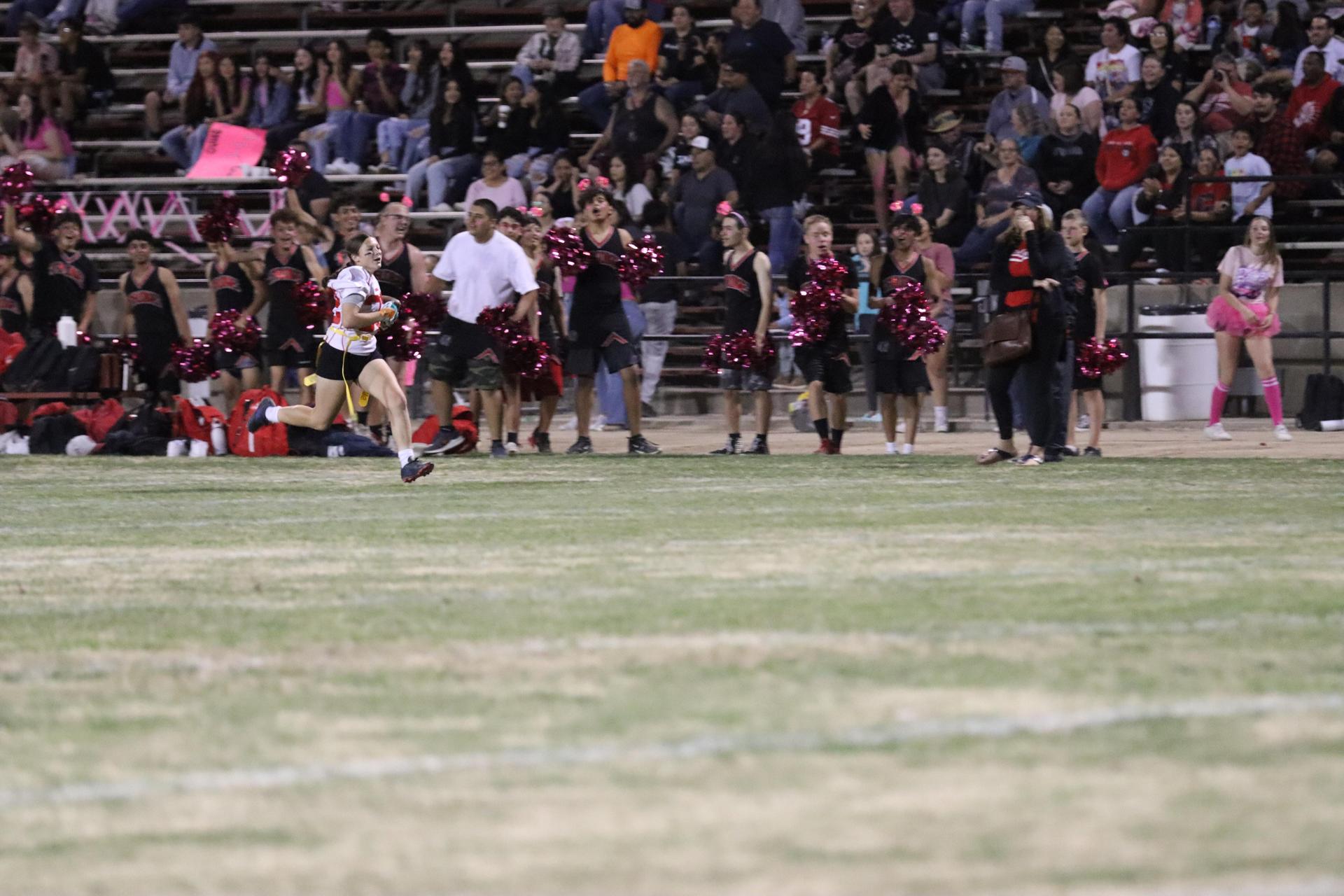 girls playing flag football