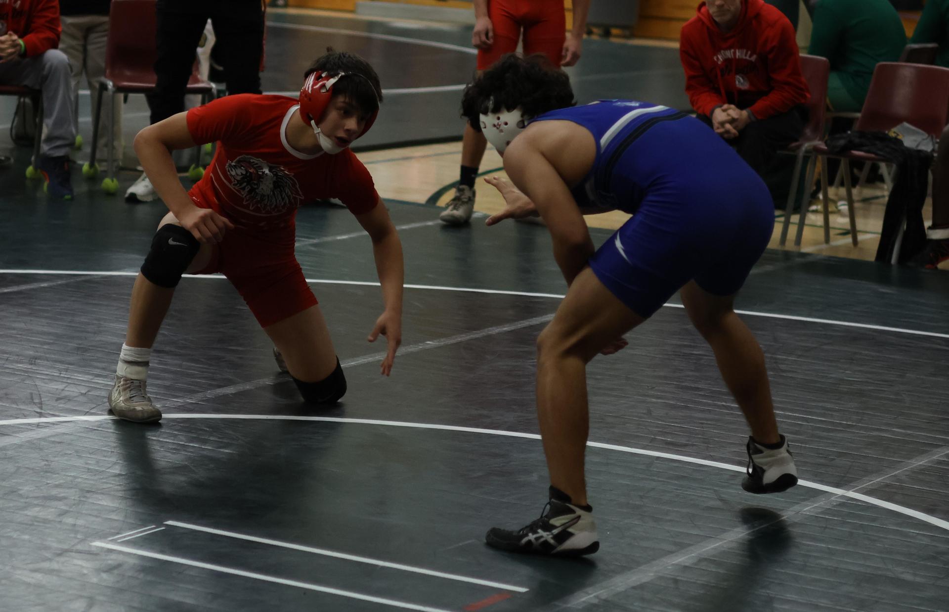 Boys wrestling in the Liberty Duals event 101