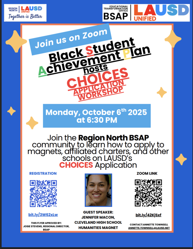 Black Student Achievement Plan (BSAP) Choices Application Workshop TONIGHT! Featured Photo