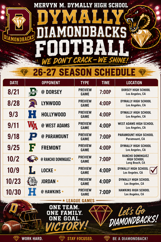 DYMALLY HIGH SCHOOL FOOTBALL SCHEDULE