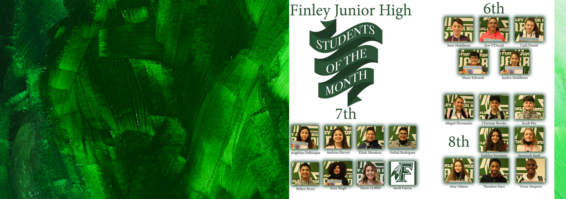 collage of pictures of students of the month