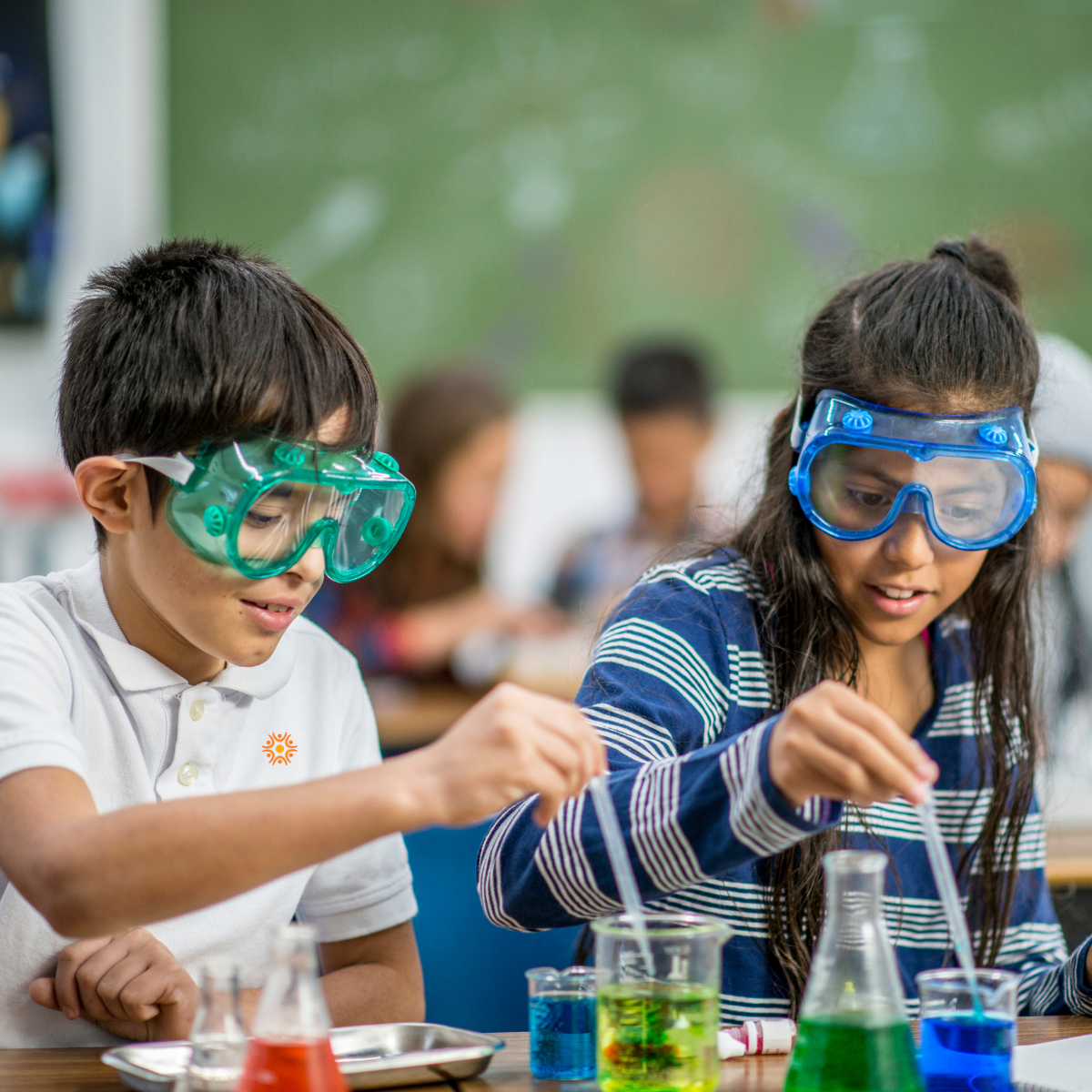 Students in science class