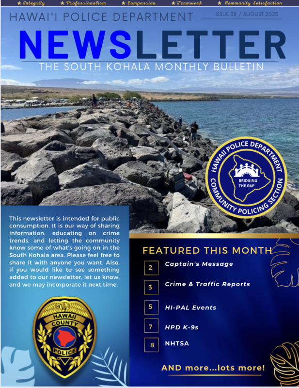 Hawaii Police Department Newsletter