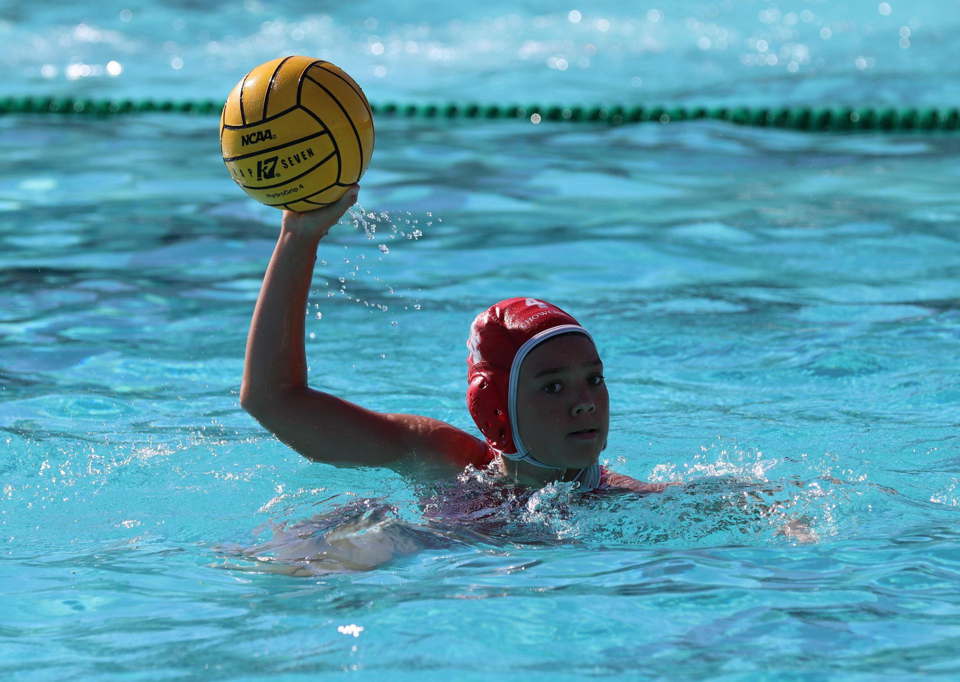girls playing water polo against Hoover