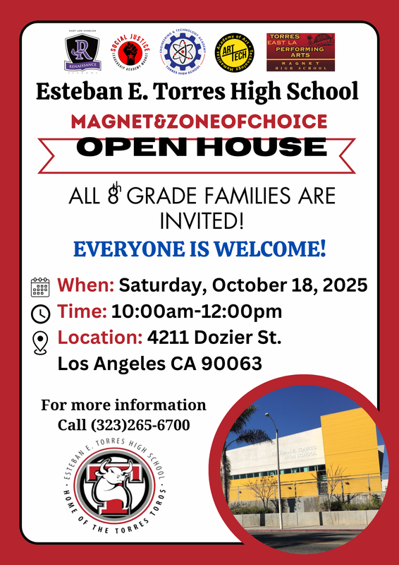 Open house flyer for english